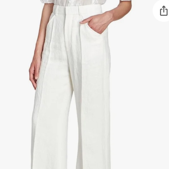 Chloe Iconic Milk Wide Leg Linen Pants - Picture 1 of 8